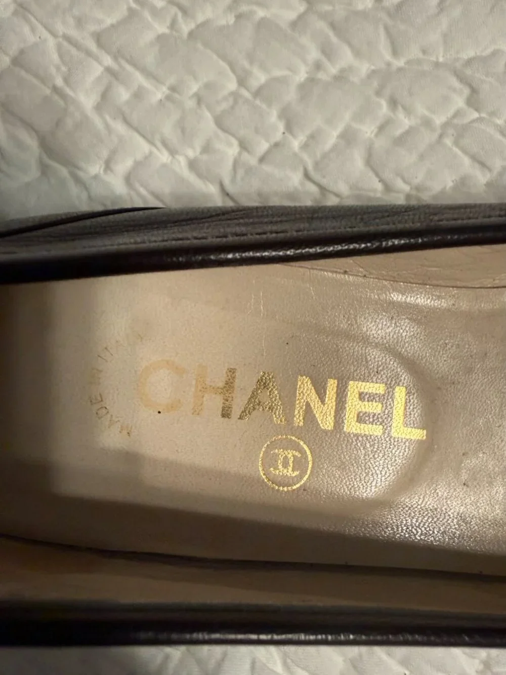 **Vintage Brown Leather Chanel Slip-on's** - Picture 5 of 7